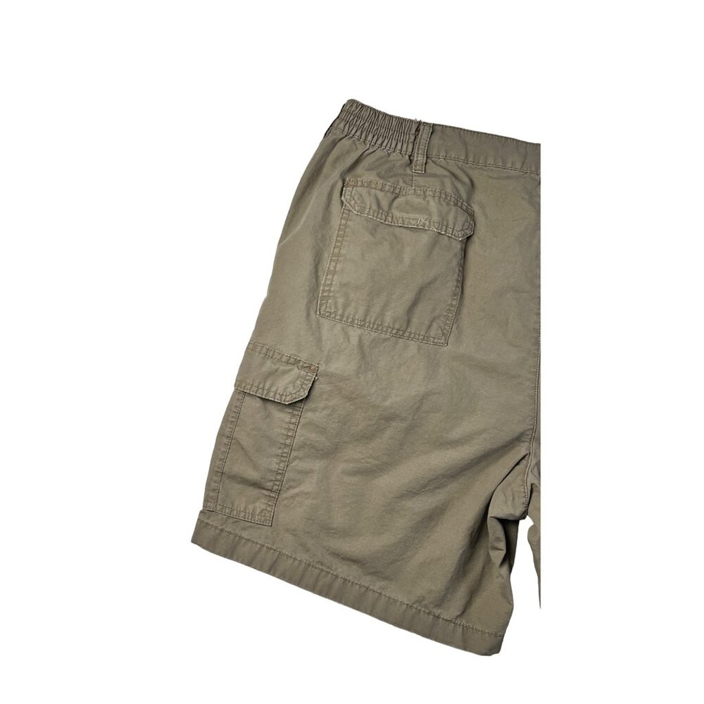 WRANGLER Shorts Men's Flat Front Slash Pocket 100% Cotton Cargos Brown 42rsr6 - Picture 12 of 14